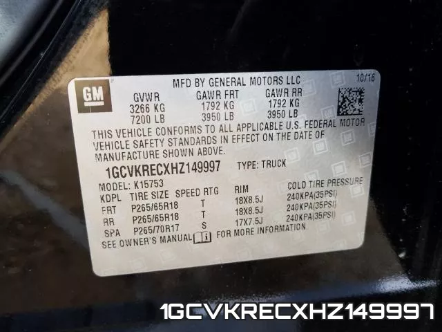 1GCVKRECXHZ149997 фото 2