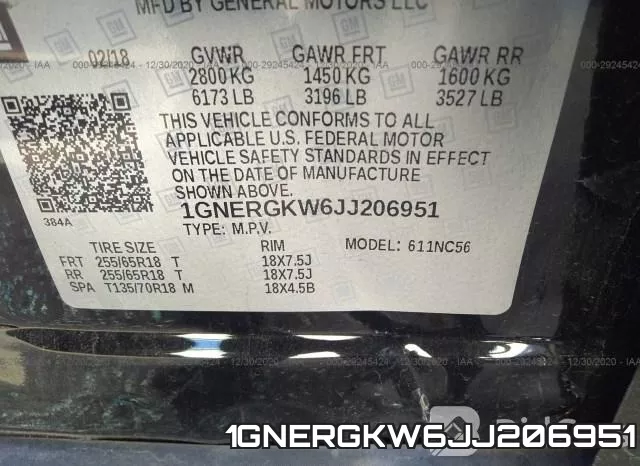 1GNERGKW6JJ206951 фото 9