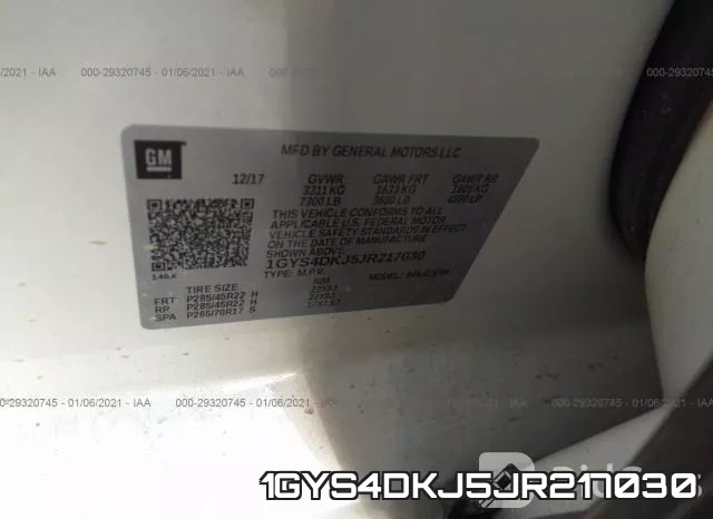 1GYS4DKJ5JR217030 фото 9