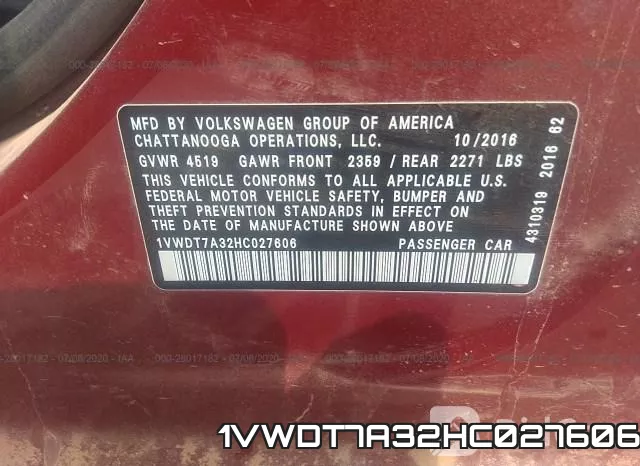 1VWDT7A32HC027606 фото 9