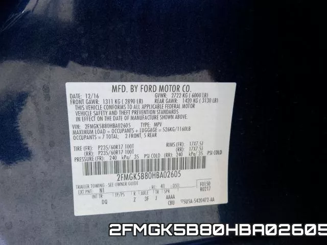2FMGK5B80HBA02605 фото 2