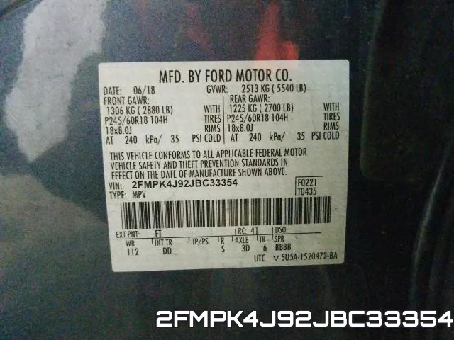 2FMPK4J92JBC33354 фото 2
