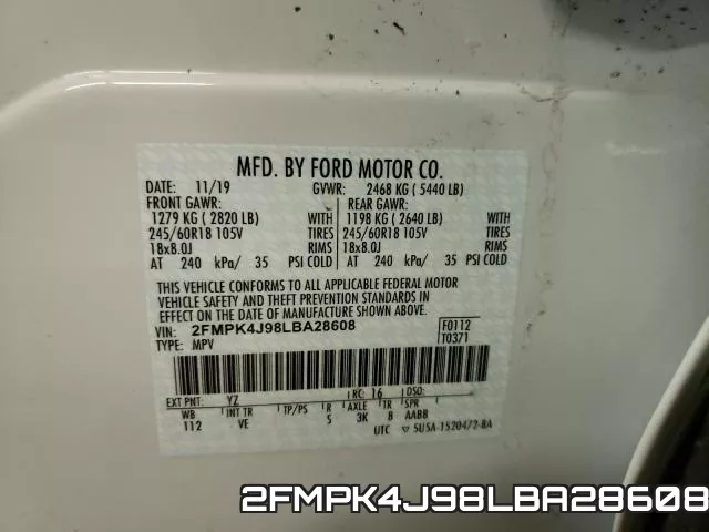 2FMPK4J98LBA28608 фото 2