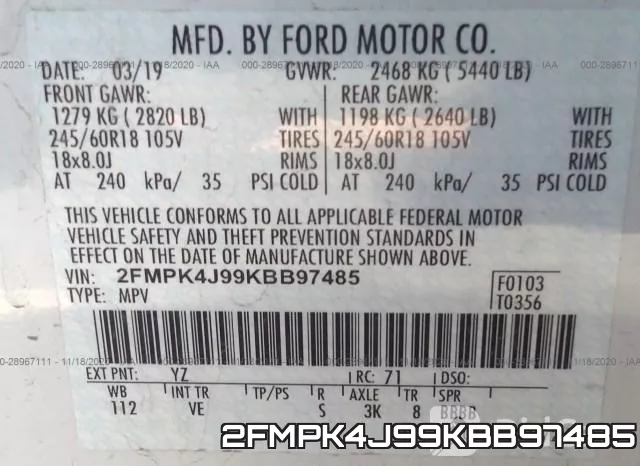 2FMPK4J99KBB97485 фото 10