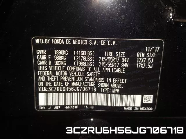 3CZRU6H56JG706718 фото 2