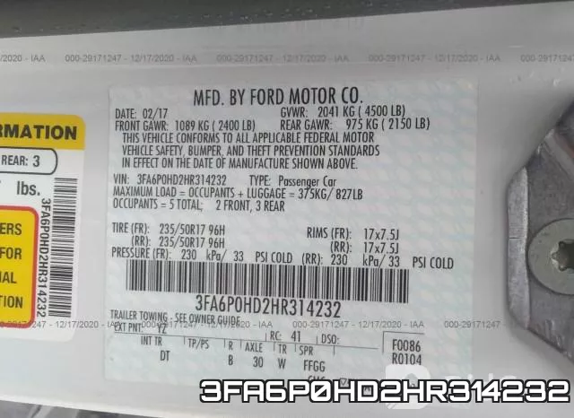 3FA6P0HD2HR314232 фото 10