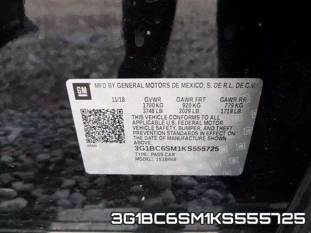 3G1BC6SM1KS555725 фото 2