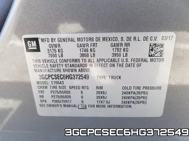3GCPCSEC6HG372549 фото 2