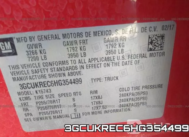 3GCUKREC6HG354499 фото 8