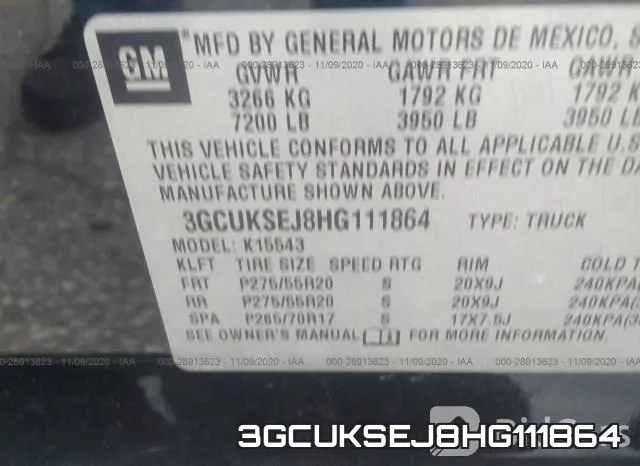 3GCUKSEJ8HG111864 фото 9