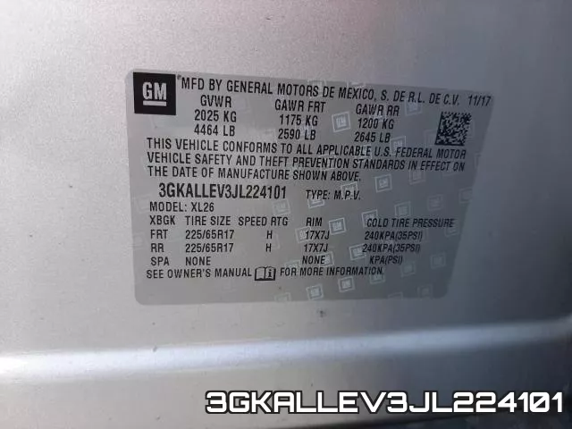 3GKALLEV3JL224101 фото 2