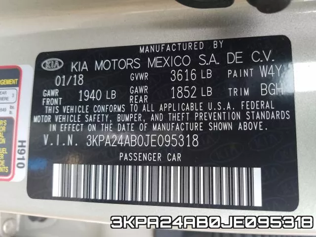 3KPA24AB0JE095318 фото 2