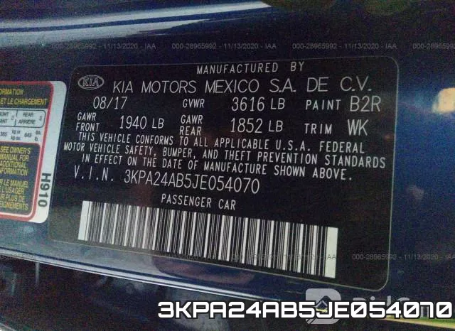 3KPA24AB5JE054070 фото 9