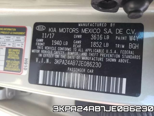 3KPA24AB7JE086230 фото 2