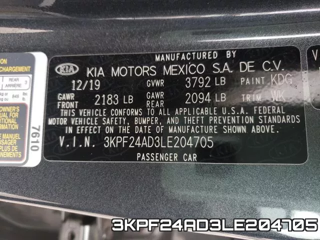 3KPF24AD3LE204705 фото 2