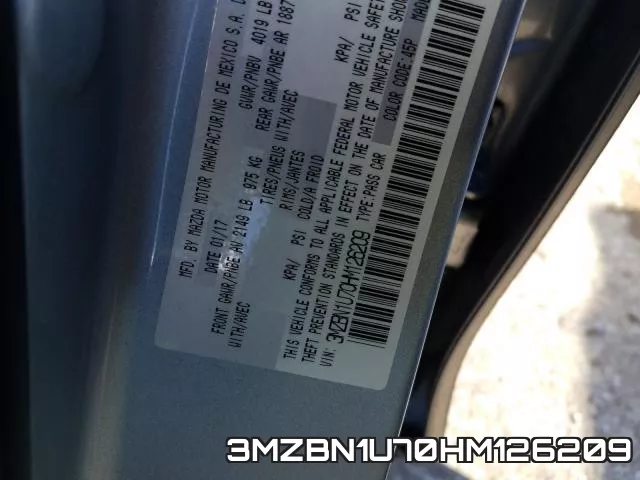 3MZBN1U70HM126209 фото 2