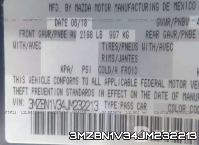 3MZBN1V34JM232213 фото 8