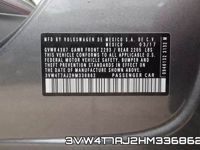 3VW4T7AJ2HM336862 фото 2