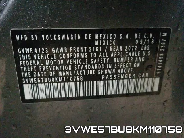 3VWE57BU8KM110758 фото 2