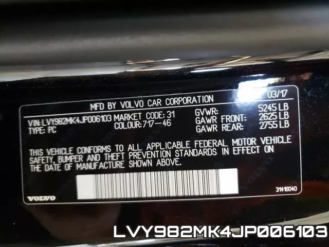 LVY982MK4JP006103 фото 2