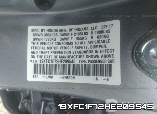 19XFC1F72HE209545 фото 9