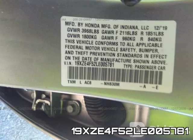 19XZE4F52LE005781 фото 7