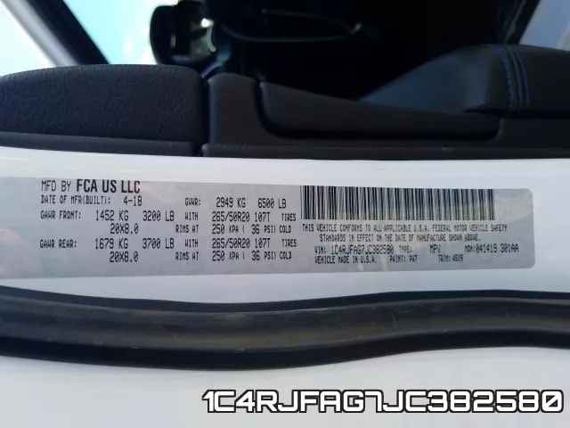 1C4RJFAG7JC382580 фото 2