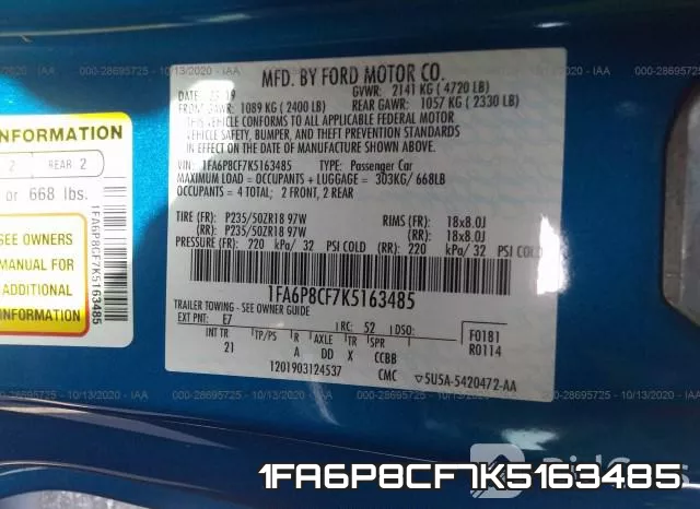 1FA6P8CF7K5163485 фото 9