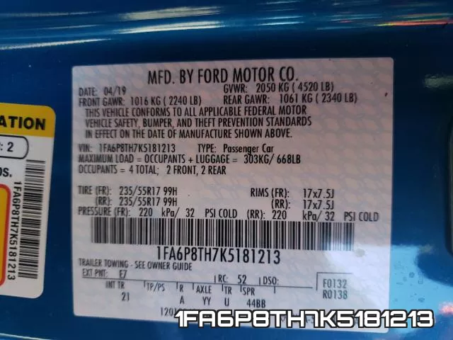 1FA6P8TH7K5181213 фото 2