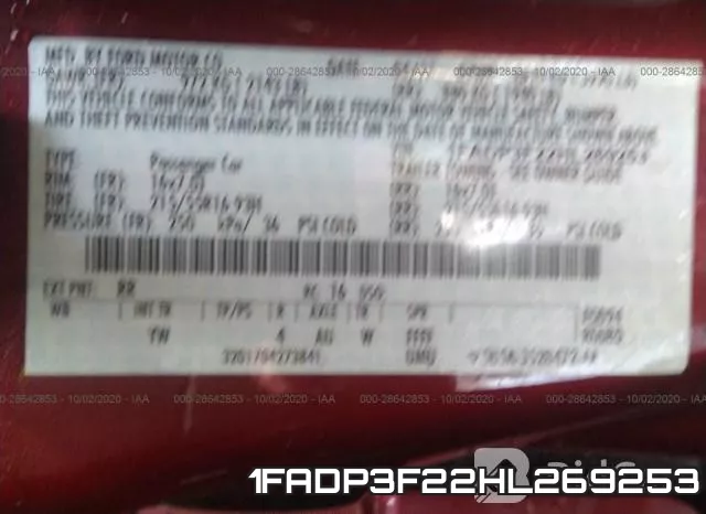 1FADP3F22HL269253 фото 9