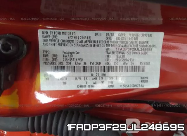1FADP3F29JL248695 фото 10