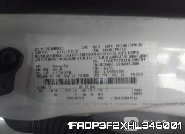 1FADP3F2XHL346001 фото 9