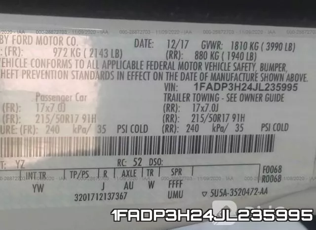 1FADP3H24JL235995 фото 9