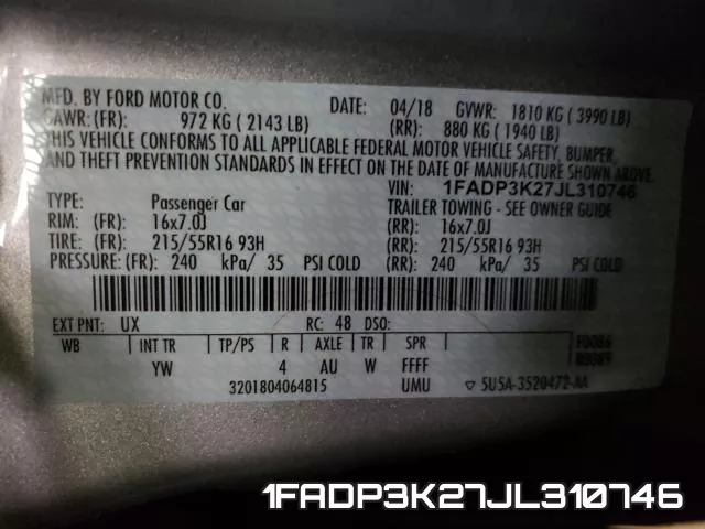 1FADP3K27JL310746 фото 2