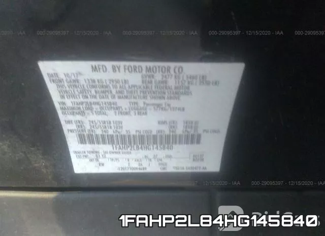 1FAHP2L84HG145840 фото 10