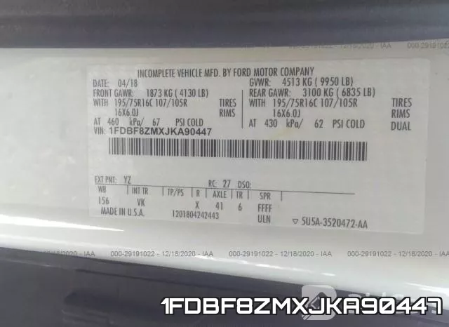 1FDBF8ZMXJKA90447 фото 10