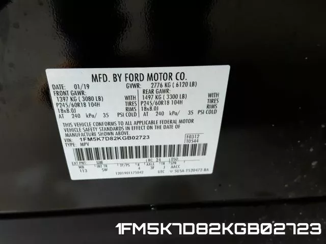 1FM5K7D82KGB02723 фото 2