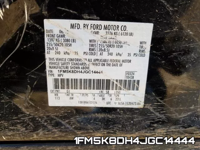 1FM5K8DH4JGC14444 фото 2