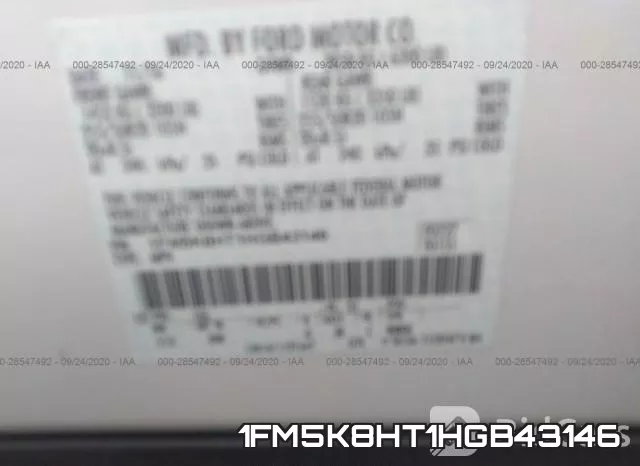 1FM5K8HT1HGB43146 фото 8