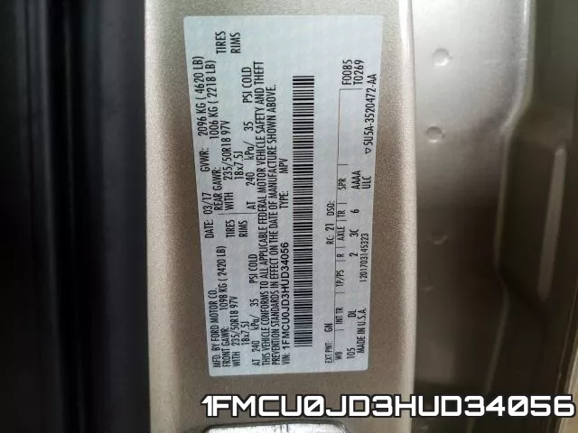 1FMCU0JD3HUD34056 фото 2