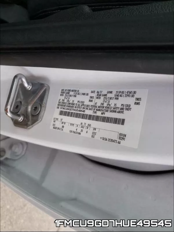 1FMCU9GD7HUE49545 фото 2