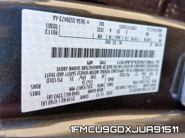 1FMCU9GDXJUA91511 фото 2