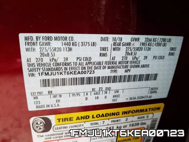 1FMJU1KT6KEA00723 фото 2