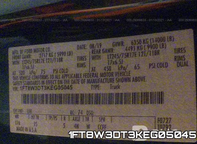 1FT8W3DT3KEG05045 фото 10