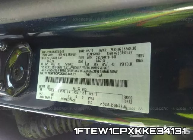 1FTEW1CPXKKE34131 фото 9