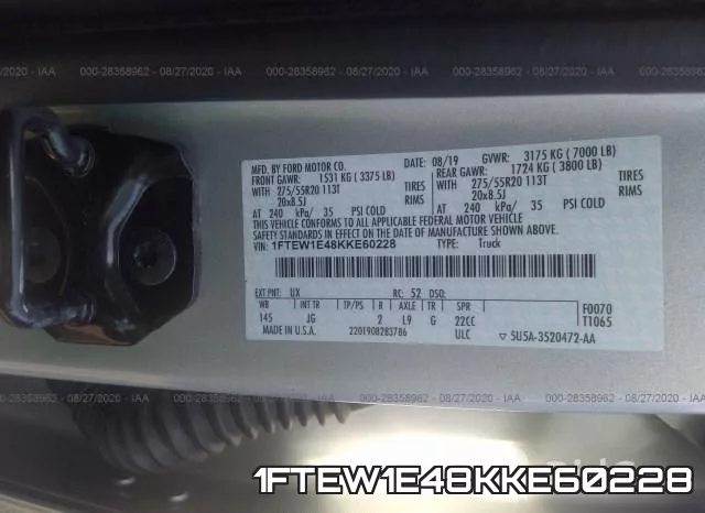 1FTEW1E48KKE60228 фото 10