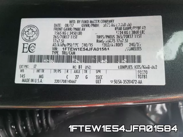 1FTEW1E54JFA01584 фото 2