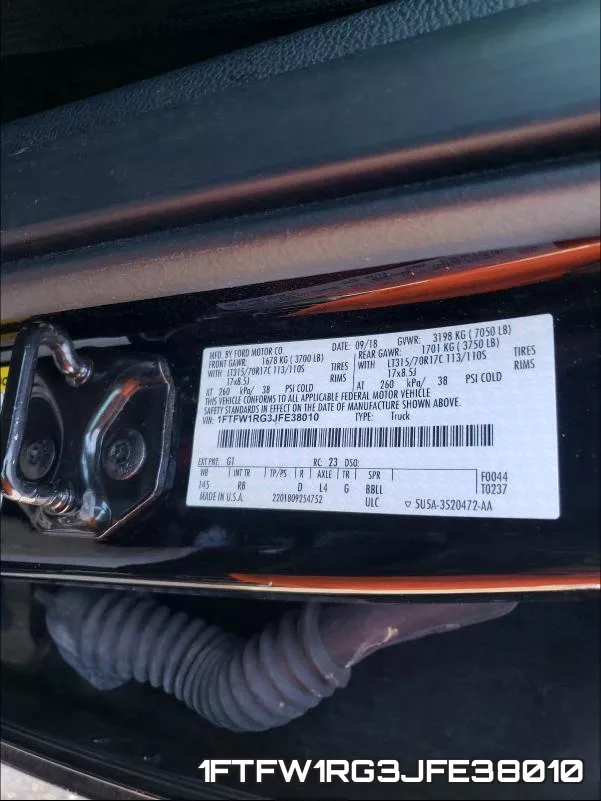 1FTFW1RG3JFE38010 фото 2