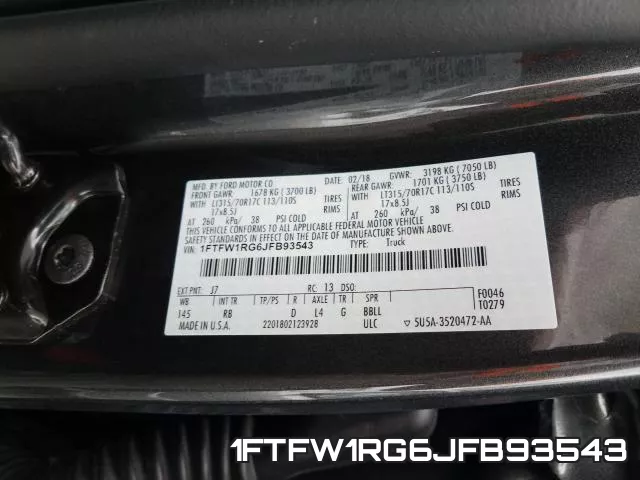 1FTFW1RG6JFB93543 фото 2