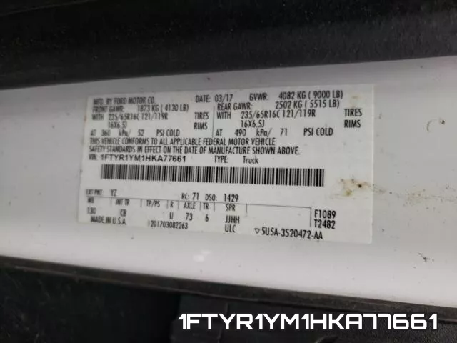 1FTYR1YM1HKA77661 фото 2